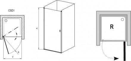 Ravak Chrome CSD1-90 Дверь душевая 0QV70C00Z1