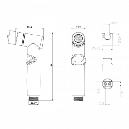 Lemark LM8088BL комплект с гигиеническим душем