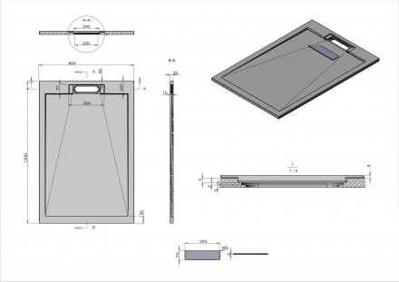 Vincea H25 VST-4SRL8012A поддон для душа из искусственного камня