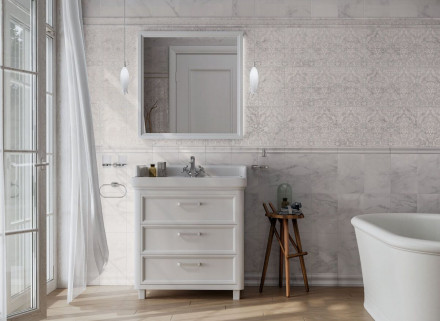 Kerama Marazzi Pompei 80 тумба напольная с ящиками, белая глянцевая
