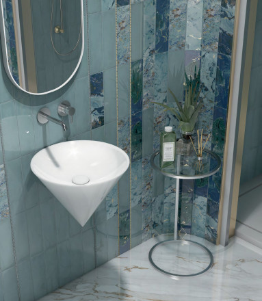 Kerama Marazzi Cono 44 раковина подвесная, белая глянцевая