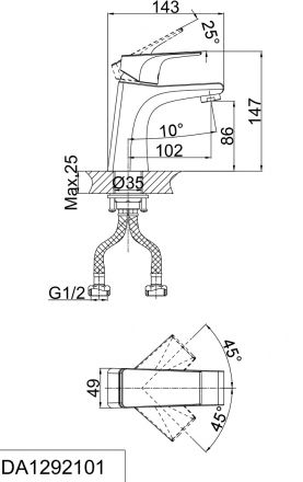 D&amp;K Rhein Hertz DA1292101 Смеситель для раковины