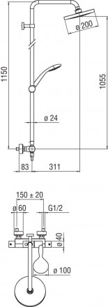 Nobili Tago TG85330-33CR душевая система с термостатом