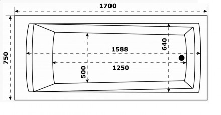 Azario Бали 170х75 ванна акриловая 170х75