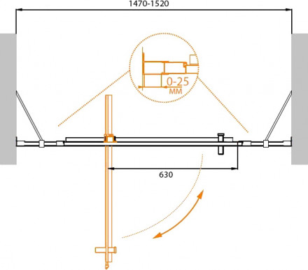 CEZARES SLIDER-B-1-100/110-BR-Cr душевая дверь в нишу
