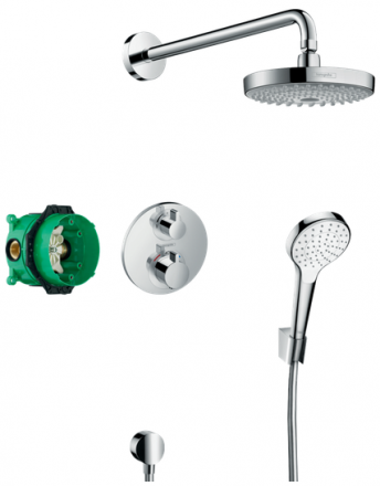 Hansgrohe Croma Select S 27295000 Душевая система скрытого монтажа с термостатом Ecostat S