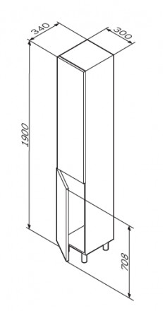AM.PM Gem M90CSR0306DM шкаф колонна синий