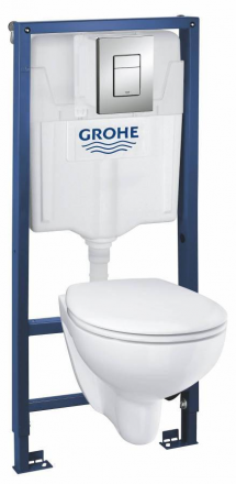 Grohe Solido Compact 39586000 Комплект 5в1 инсталляция и унитаз безободковый