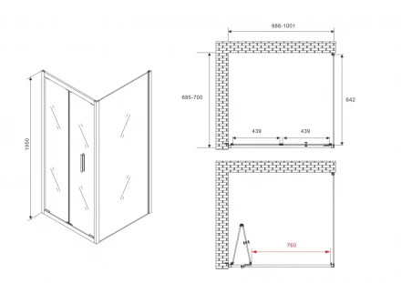 ABBER Sonnenstrand AG07100B-S70B душевой уголок
