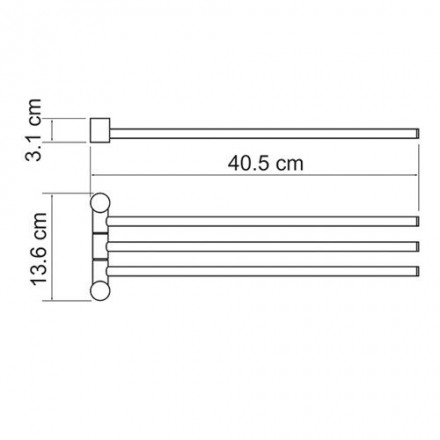 Wasserkraft K-1033 Держатель полотенец 3-е рога