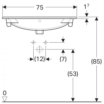 Geberit Acanto 500.641.01.2 Раковина 75x48