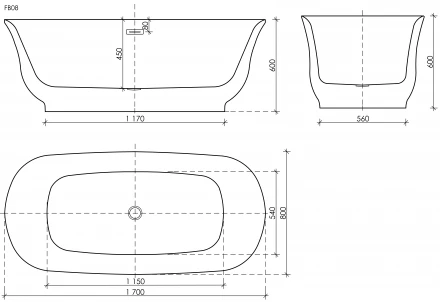 Sancos Viva FB08 ванна акриловая 170x80x60