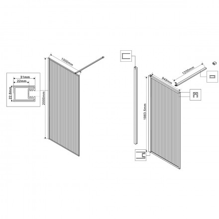 Vincea Walk in HP Art VSW-1HP100FLBG душевая перегородка