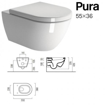 GSI PURA 881211 Чаша повесного унитаза
