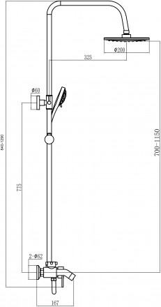 Fmark FM2407C Душевая стойка