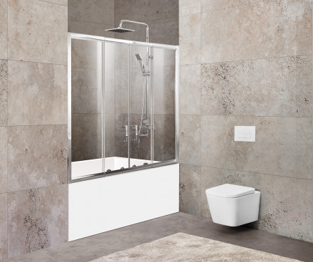 BelBagno UNIQUE-VF-2-150/180-140-C-Cr душевая шторка на ванну