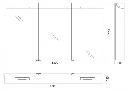 BelBagno SPC-3A-DL-BL-1200Зеркало-шкаф