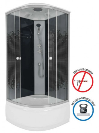 Niagara Eco NG7507-14 black 80х80 душевая кабина высокий поддон
