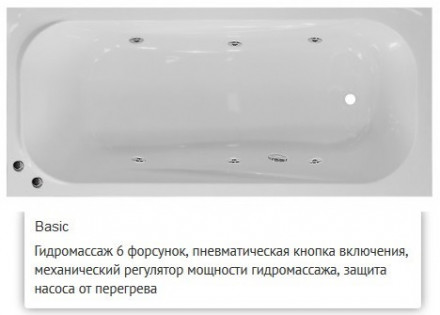 Эстет Альфа 180x80 ванна с гидромассажем