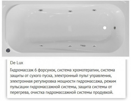 Эстет Альфа 180x80 ванна с гидромассажем