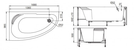 Roca Merida ZRU9302992 170х100 Акриловая ванна левая