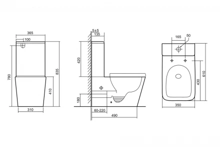 ABBER Rechteck AC1210TMB унитаз