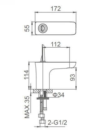 Wonzon &amp; Woghand Shark WW-48B1101-CR Смеситель для раковины брашированное золото