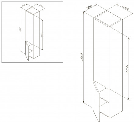 AM.PM Like M80CSL0356WG шкаф коллона белая