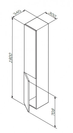 AM.PM Gem M90CHL0306NF шкаф колонна орех
