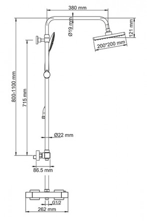 Wasserkraft A15502 Thermo Душевая стойка со смесителем для душа