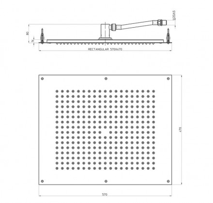 Bossini Dream Rectangular H38391 CR Верхний душ 57x47