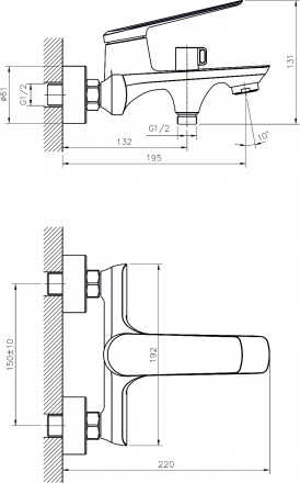 Rush Bering BE5535-44 Смеситель для ванны