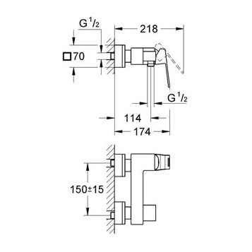 Grohe Eurocube 23145000 Смеситель для душа