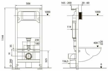 Tece S401103 инсталляция с белой клавишей для подвесного унитаза