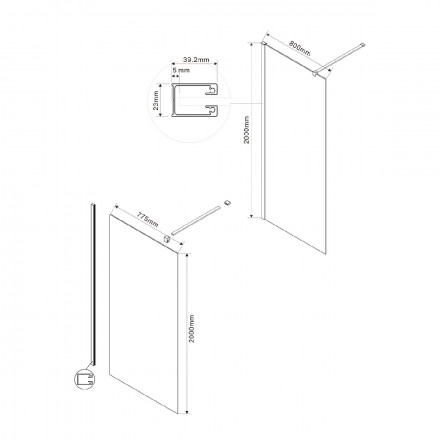 Vincea Walk in VSW-1H800CGB душевая перегородка