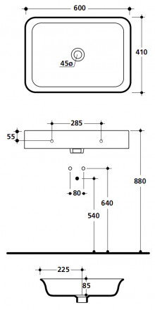 Kerasan Cento 3543 Раковина 60x41