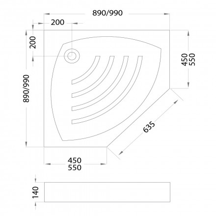 Veconi Tezeo acrylic TZ03-100T-01-19C1 душевой поддон