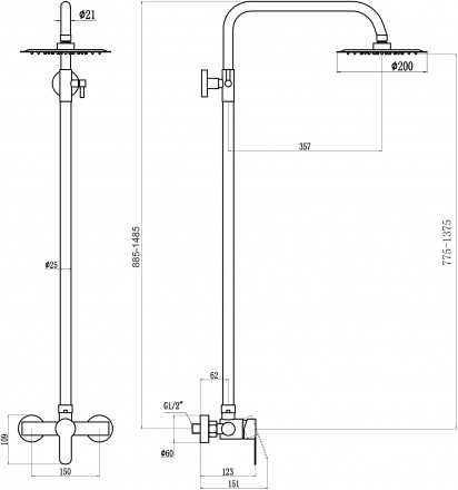 Fmark FS8205H Душевая стойка