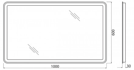 BelBagno SPC-MAR-1000-600-LED-BTNЗеркало