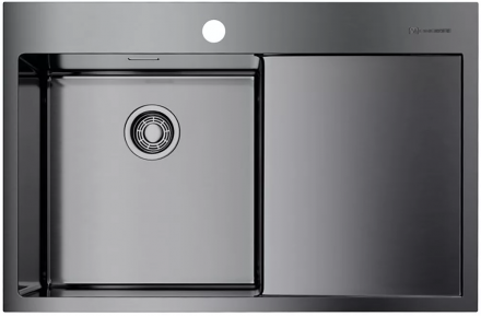 Omoikiri Akisame 78-GM-L мойка 780x510 вороненая сталь