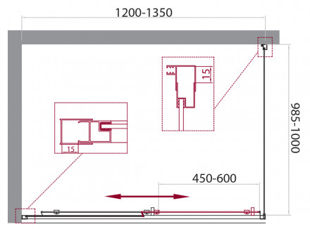 BelBagno UNIQUE-AH-1-120/135-100-C-Cr душевой уголок