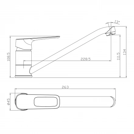 Rossinka RS46 RS46-22 Смеситель для раковины