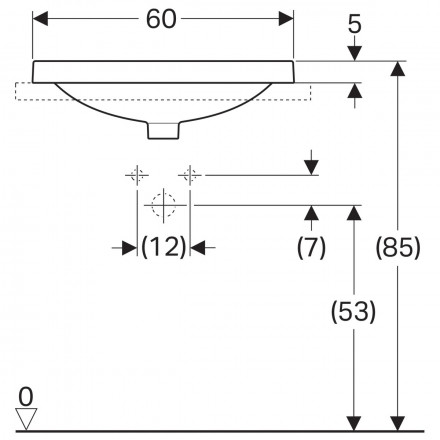 Geberit Variform 500.730.01.2 Раковина 60x40