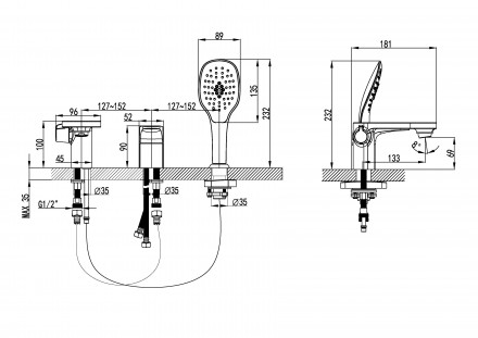 Lemark Shift LM4347C смеситель для ванны