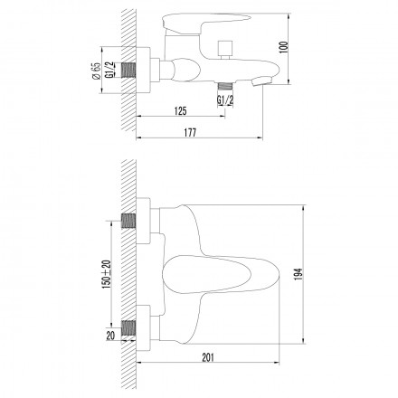 Lemark Status LM4402C смеситель для ванны