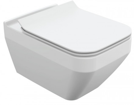 Cersanit 63115 CREA SQUARE Clean On Унитаз подвесной с крышкой сиденьем