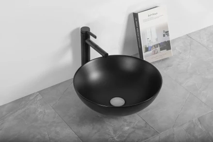CeruttiSpa CR3301MB раковина накладная чёрная матовая