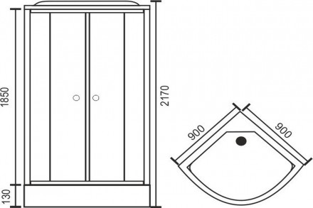 RB 90HK1-T душевая кабина 90x90x217