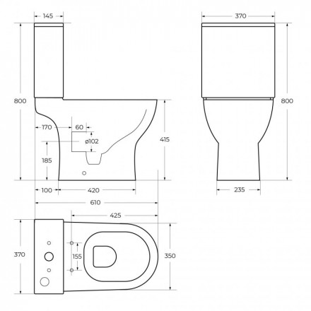 BelBagno Lounge BB045CPR унитаз напольный (чаша)