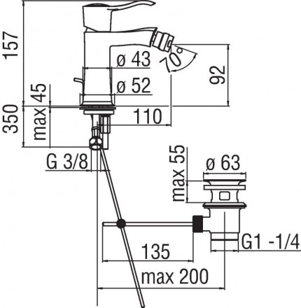 Nobili Sofi SI98119-1CR смеситель для биде